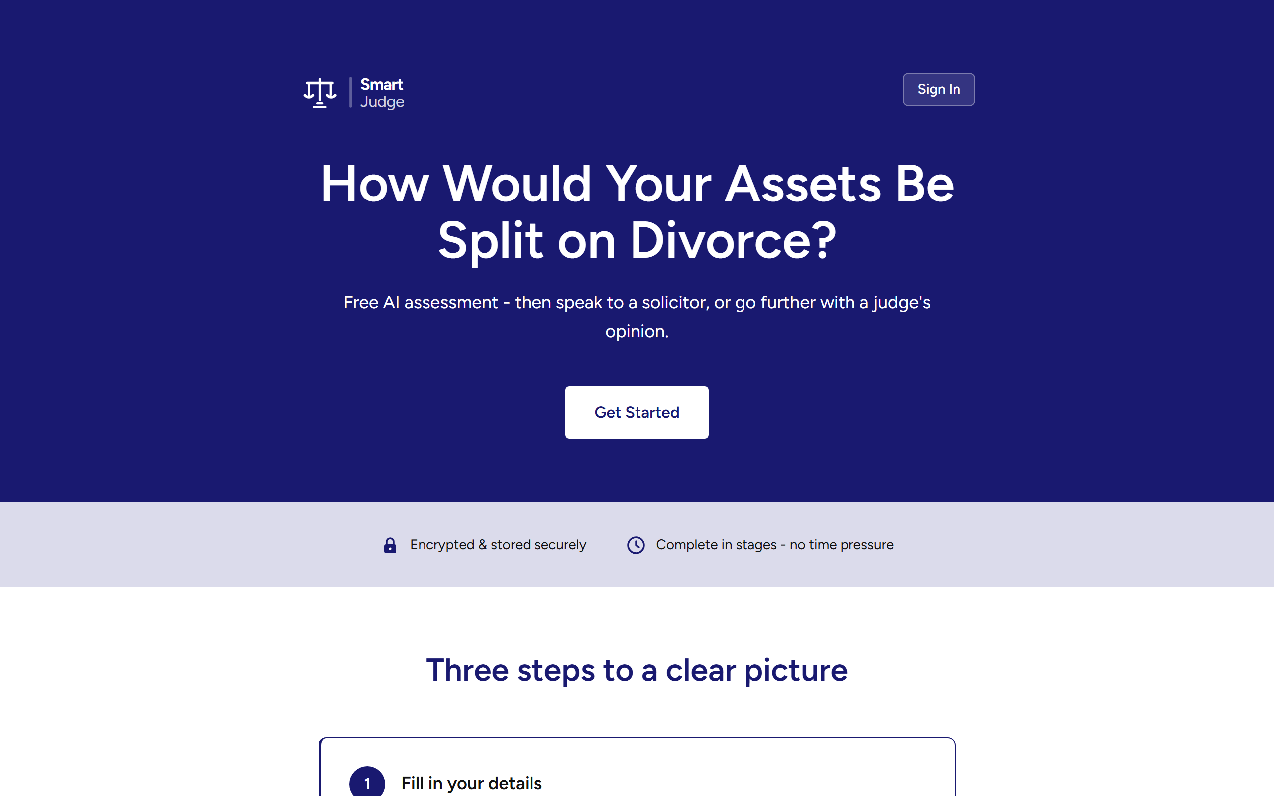 SmartJudge screenshot: Home, desktop