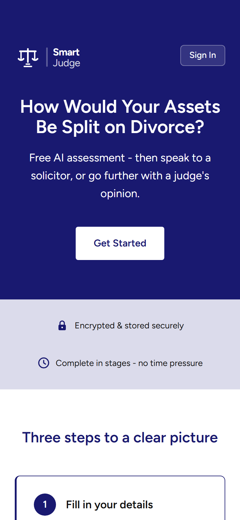 SmartJudge screenshot: Home, mobile